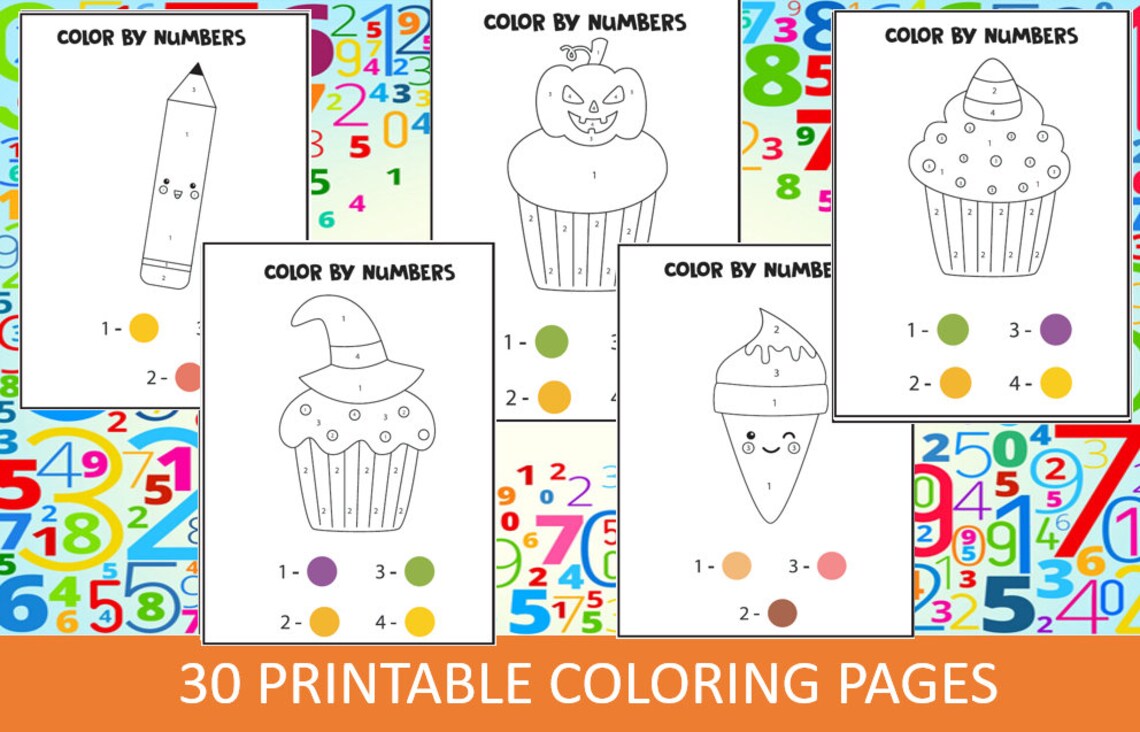 Color by Number Coloring Pages - 30 Printable Coloring Pages for Boys ...