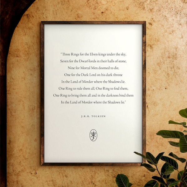 One Ring to Rule Them All | Digital Download | Quote Print | The Lord of the Rings | J.R.R. Tolkien