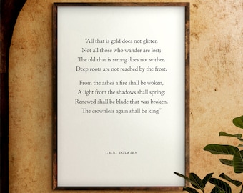 Not all those who wander are lost | Digital Download | Quote Print | The Lord of the Rings | J.R.R. Tolkien