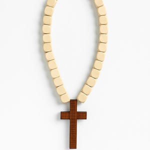 Handmade Wooden Rearview Mirror Cross | Natural Wood Car Accessory | Minimalist Christian Gift | Rustic Car Charm