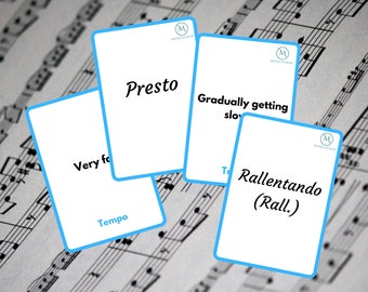 Tempo (BLUE) Double-sided Music flash cards