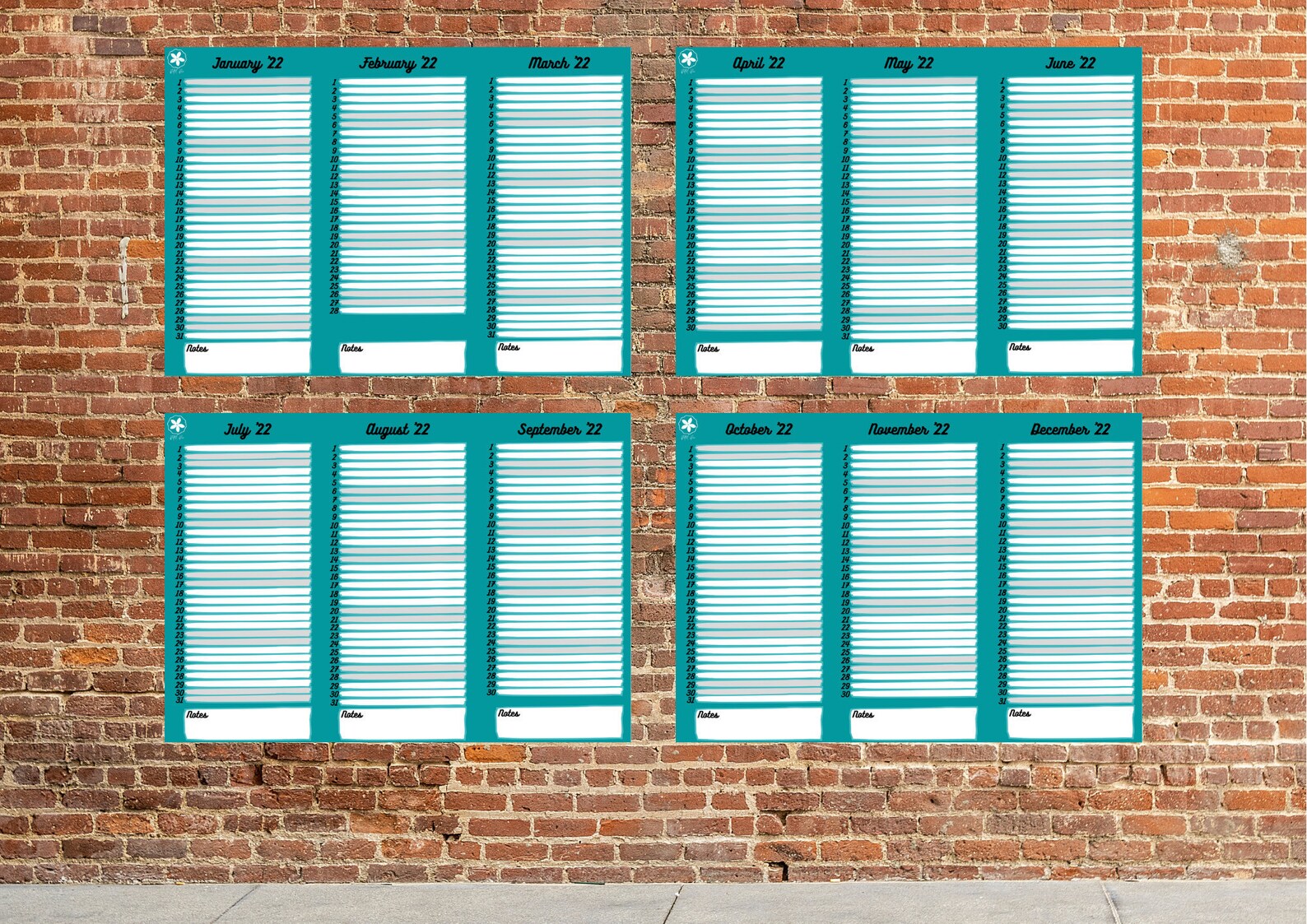 calendar quarterly calendar quarterly planner planner 3 etsy