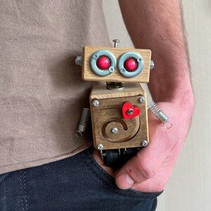 Wooden Robot Toy, Nature toy, College Student Gift, Quirky Decor, Unique Gift, Gifts For Nerds, Christmas gift, valentines day gift