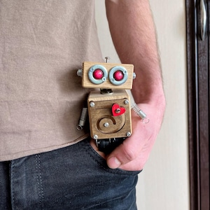 Handmade Robot Figurine – College Dorm Decor
