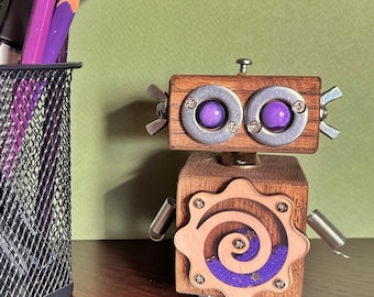 Wooden robot funny office decor, college  student gift, unique gift ror nerds, dorm room decor