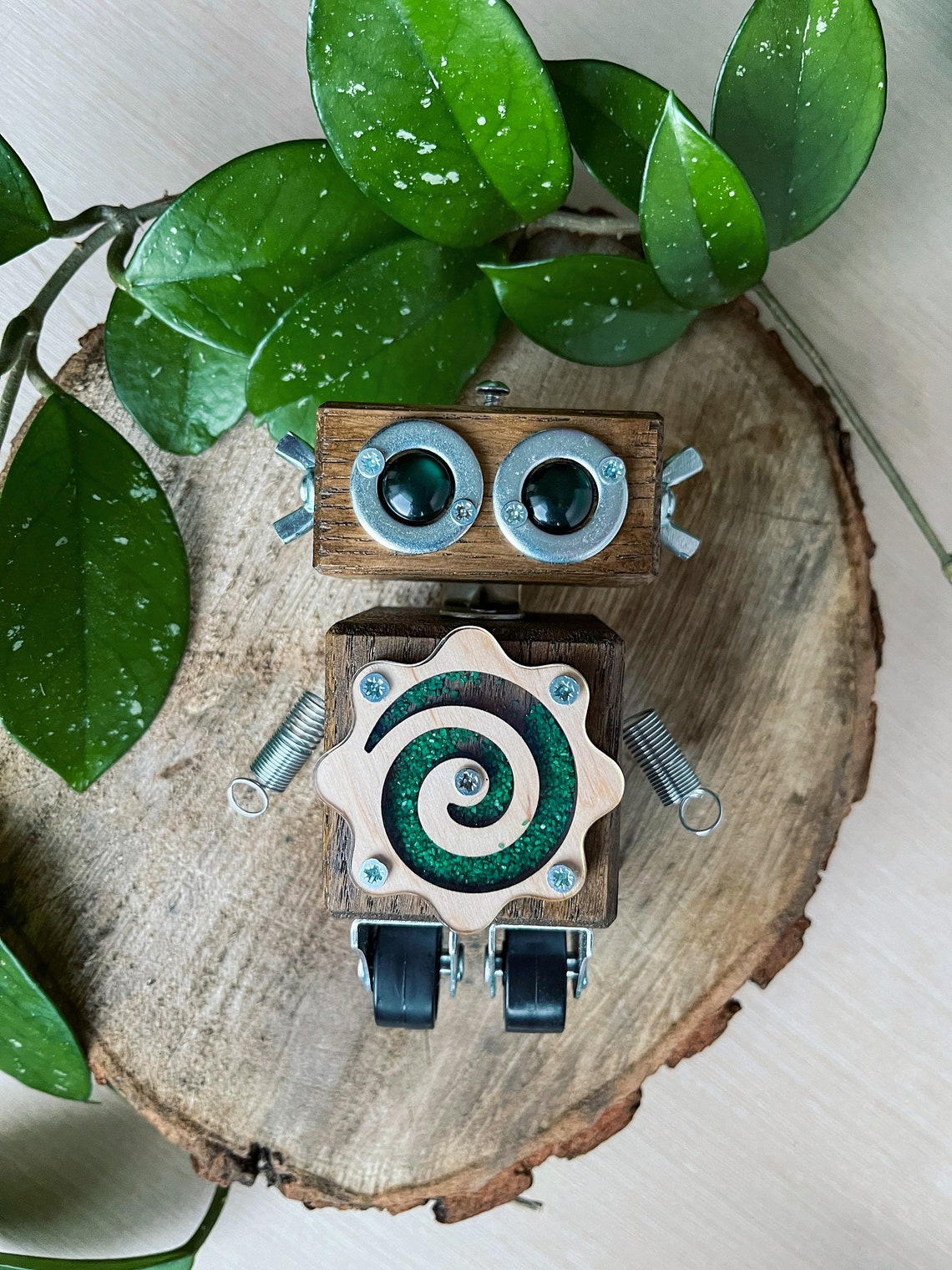 Wooden Robot Toy Nature Toy College Student Gift Quirky Etsy