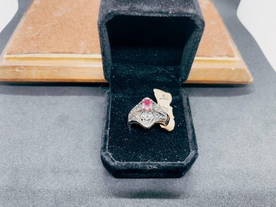 Art Nouveau Ruby Ring - image 1