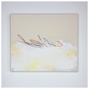 blurred edge – Abstrakte Kunst. Unikat. Original. Acrylbild auf Leinwand. Embroidery.