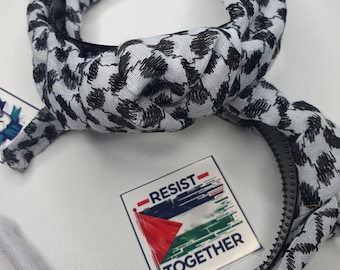 Palestine scrunchies, solidarity, palestine scarf, keffiyeh, kuffiyeh,scrunchie, headband, twist headband, kuffiyeh headband