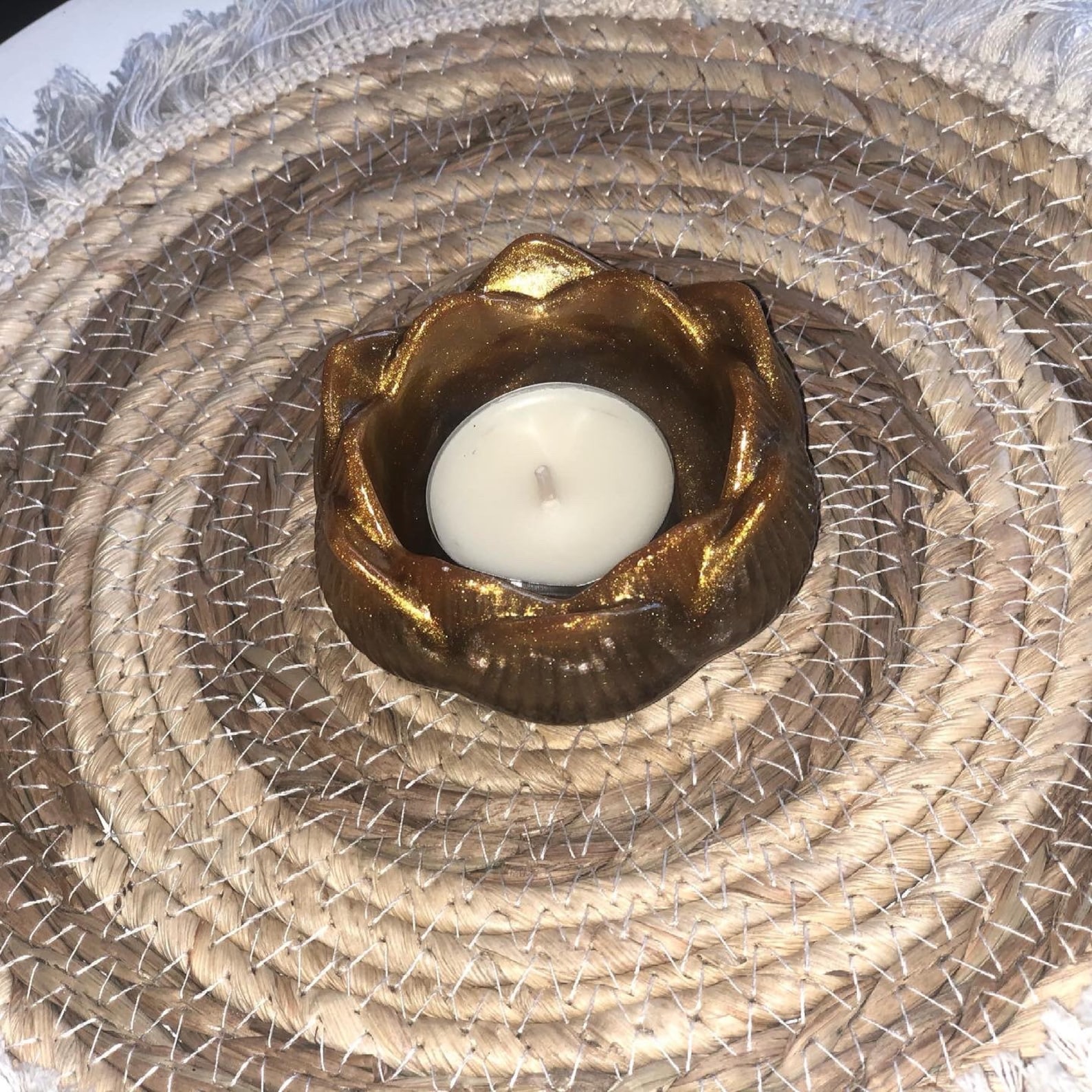 Resin Candle Holder Resinart Flower Blossom Etsy