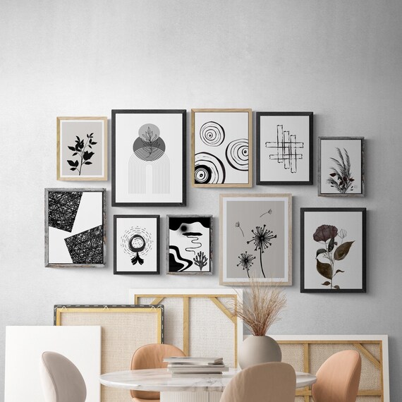 Printable Wall Art Abstract Prints Black and White Gallery Etsy