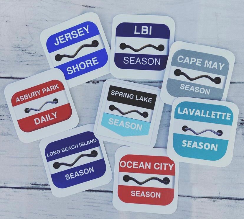 New Jersey Beach Badge Sticker Etsy