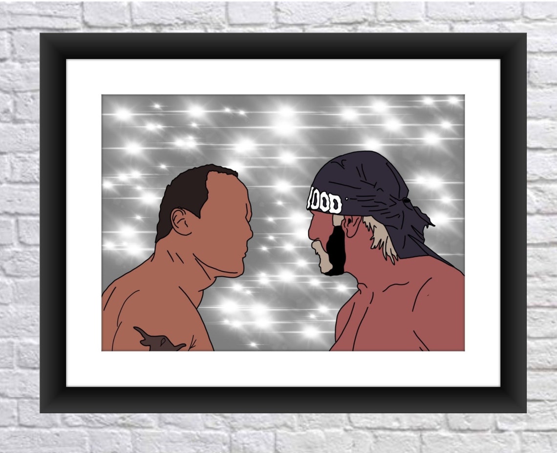 The Rock v Hollywood Hulk Hogan Icon vs Icon Mania 18 A4 | Etsy