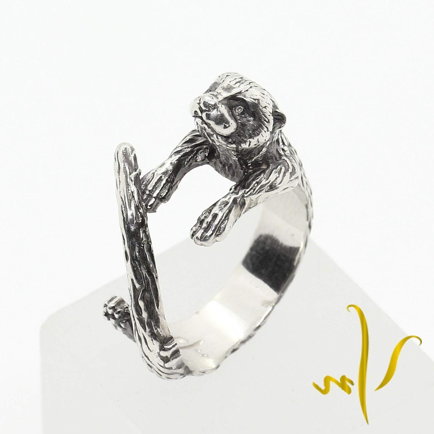 Silver Adjustable Otter Ring Sea Otter Jewelry Handmade Etsy