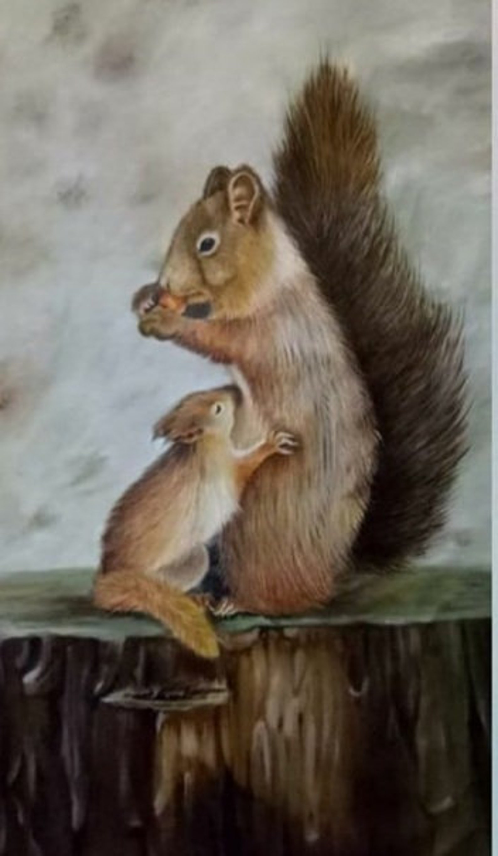 Squirrel Oil On Canvas Painting For Home Decor Etsy