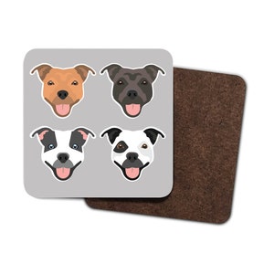 Staffie Coasters in Stone Grey