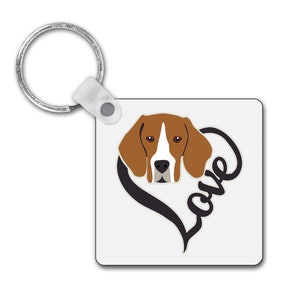 I Heart Beagle Keyring