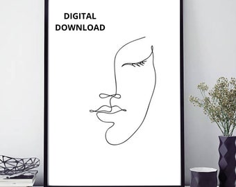Half Face Drawing Etsy Half Face Drawing Etsy