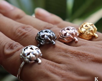 Anillo de Jack-O-Lantern bañado en oro rosa: joyería steampunk de Halloween