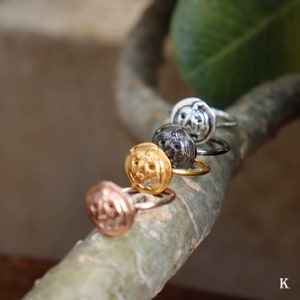 Rose Gold Plated Halloween Pumpkin Ring: Handmade Witch Jewelry