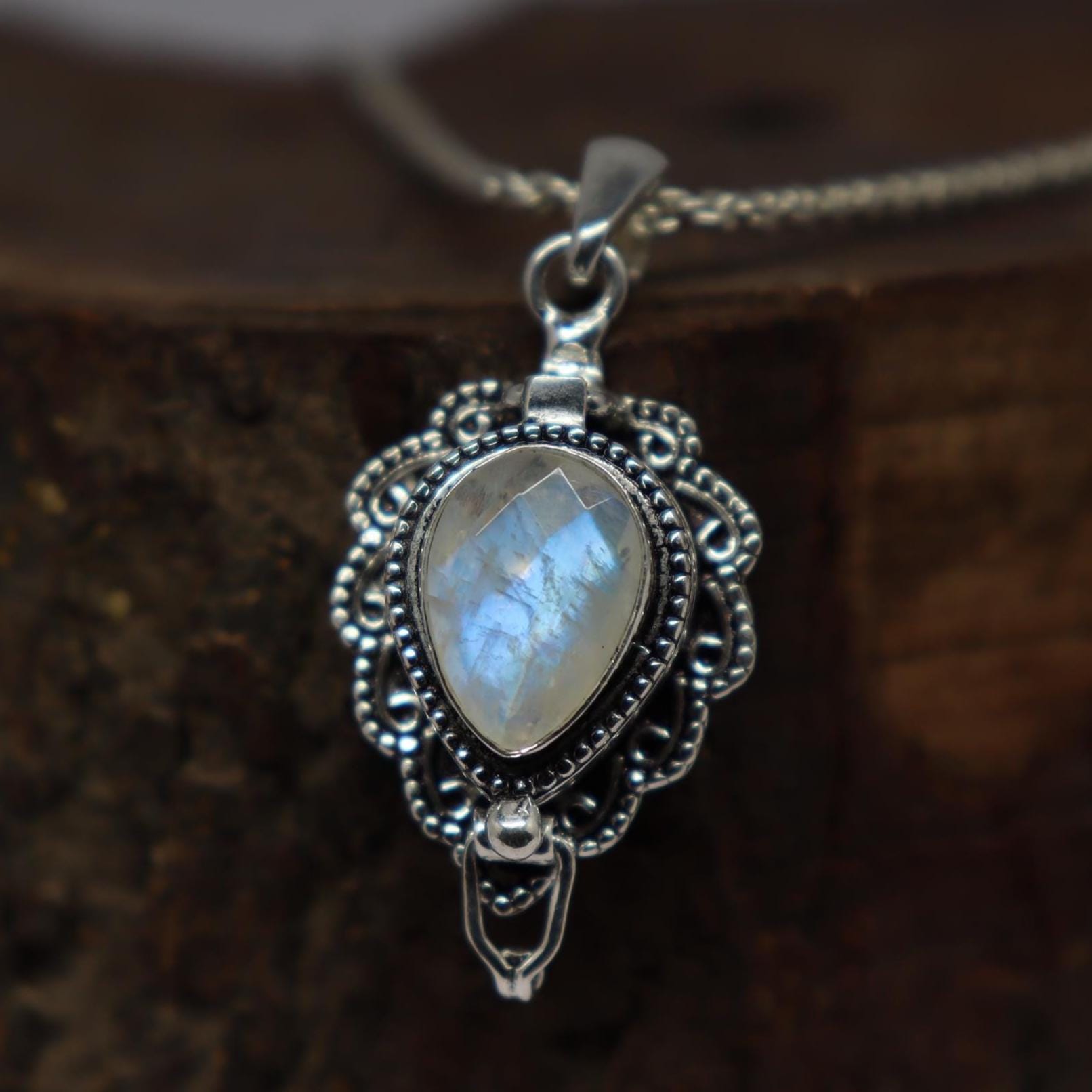 Mother Day Gift, Moonstone Poison Pendant, Handmade 925Silver Plated Compartment Locket Box Pendant, Secret Pill hold Pendent,Women Necklace