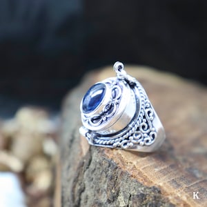 poison ring/gorgeous kyanite box Ring-925 Sterling Silver plated , Handmade Ring, February Birthstone Ring, gift for her ,Christmas Day gift
