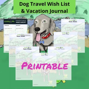 Scoobylife PawVentures® Hundefreundlicher Reise-Wunschzettel und Urlaubs-Journal