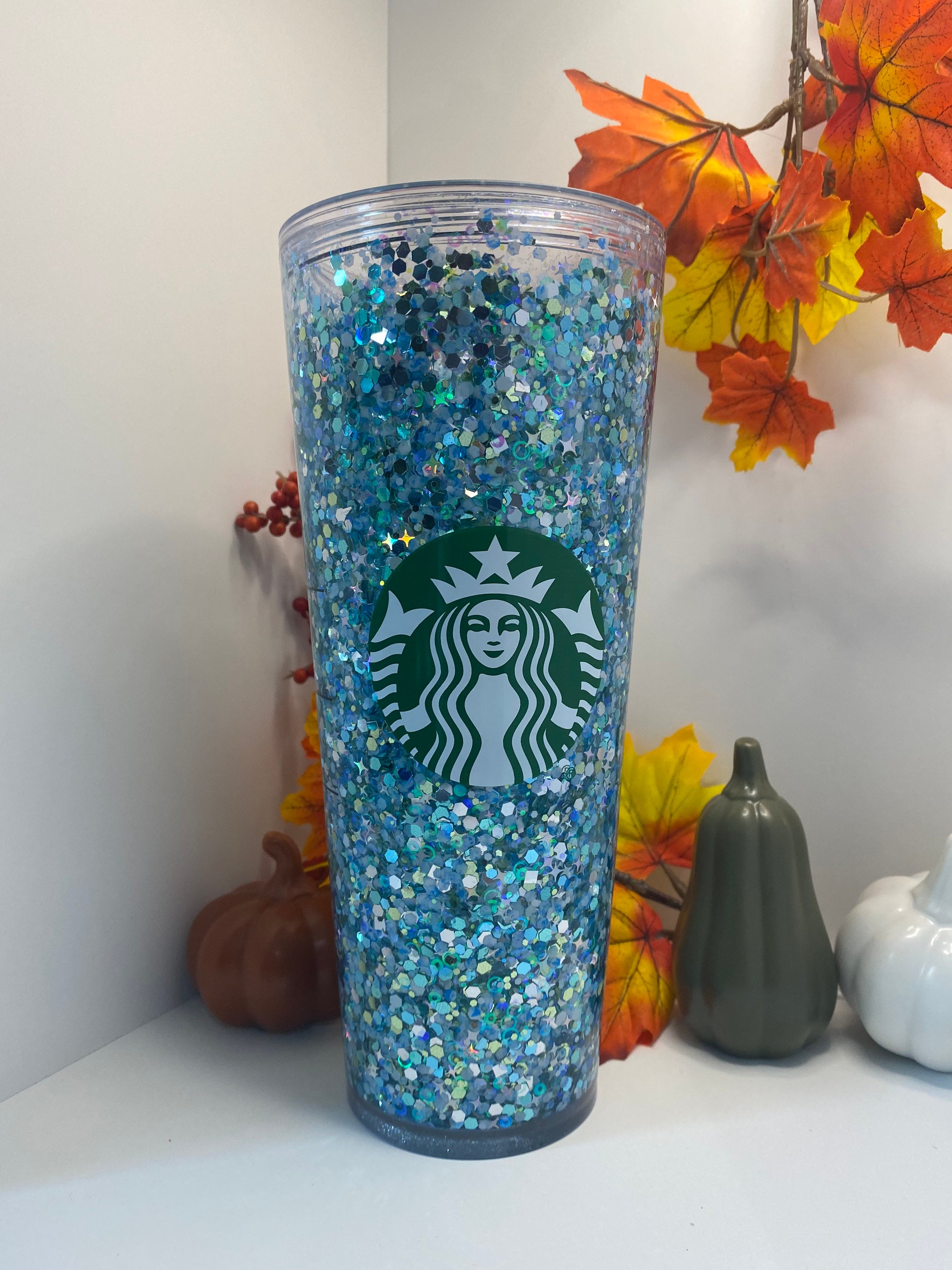 Custom Iced Coffee Glass  Snow Globe Tumbler – Vinyl Chaos Design Co.