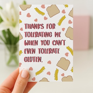 Gluten Free Birthday Card, Funny Anniversary Card, Coeliac Card, Birthday Card For Girlfriend, Boyfriend Birthday, Gluten Free Gift