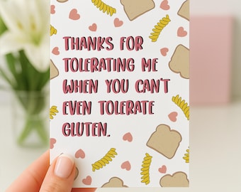 Gluten Free Birthday Card, Funny Anniversary Card, Coeliac Card, Birthday Card For Girlfriend, Boyfriend Birthday, Gluten Free Gift