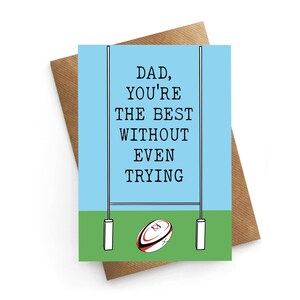 Vatertags-Rugby-Karte, lustige Vatertagskarte, lustige Vatertagskarte, Vatertagsgeschenk, süße Karte Papa, für Stiefvater