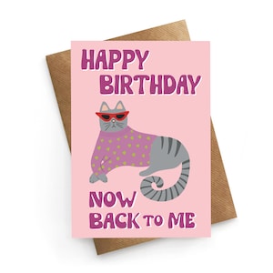 Carte d'anniversaire chat, carte d'anniversaire chat, carte d'anniversaire drôle, carte drôle pour maman chat, carte d'anniversaire drôle, carte de blague chat