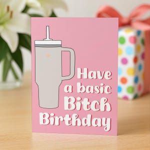 Tarjeta de cumpleaños divertida para un amigo, tarjeta de cumpleaños de Stanley, tarjeta de cumpleaños básica para una perra, tarjeta de cumpleaños para ella, cumpleaños de un amigo, cumpleaños de un mejor amigo.