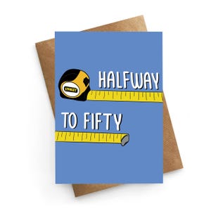 25e verjaardagskaart, halverwege tot 50, verjaardagskaart voor hem, verjaardag midden jaren twintig, crisiskaart quarterlife, jaren 20, DIY-themakaart