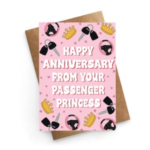 Tarjeta de aniversario divertida, tarjeta de aniversario para novio, tarjeta de princesa pasajera, tarjeta de aniversario, tarjeta de aniversario para esposo, regalo de aniversario