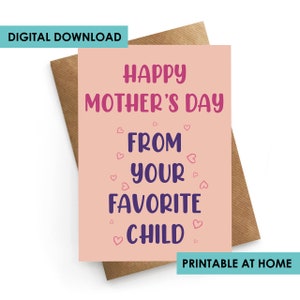 Cartão de Dia das Mães para impressão, Cartão de Dia das Mães Engraçado, Cartão de Madrasta, Cartão de Download Instantâneo, Cartão de Mãe
