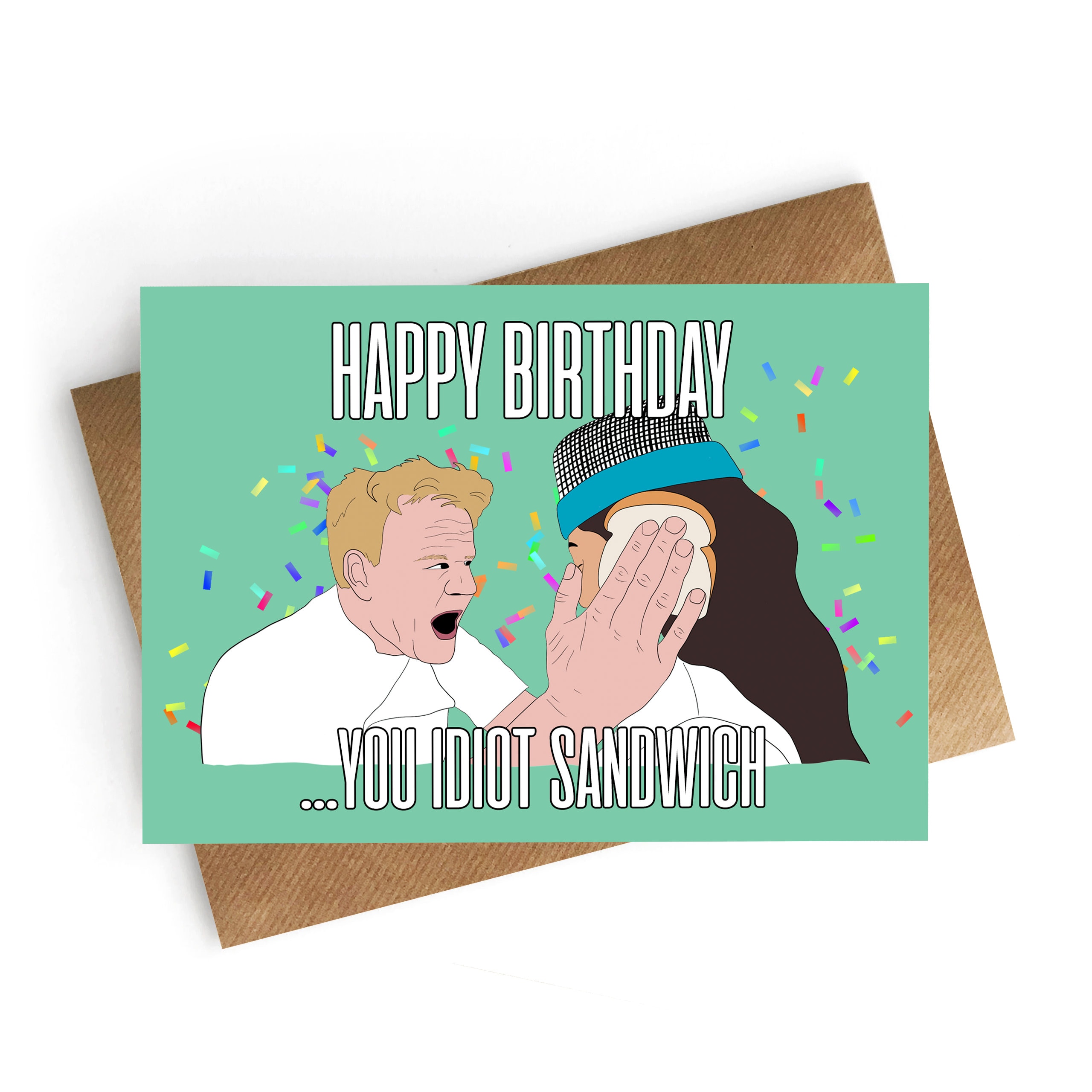 Birthday Card Funny Idiot Sandwich Card Birthday Card for - Etsy