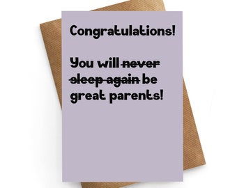 New Baby Card, Mum and Dad To Be Card, Congratulations Card, Pregnant Card, Funny Card New Baby, New Mom Card