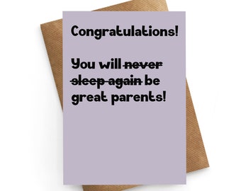 Nieuwe babykaart, mama en papa to be-kaart, gefeliciteerd kaart, zwangere kaart, grappige kaart nieuwe baby, nieuwe moederkaart