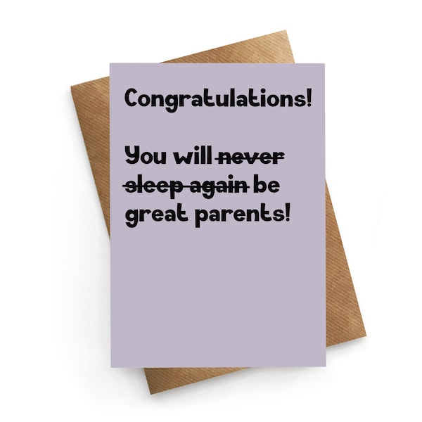 New Baby Card, Mum and Dad To Be Card, Congratulations Card, Pregnant Card, Funny Card New Baby, New Mom Card