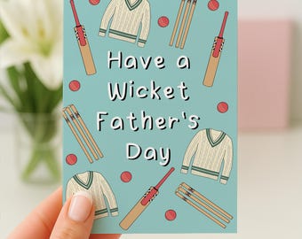 Vatertags-Cricket-Karte, lustige Papa-Karte, Cricket-Vatertagskarte, lustige Vatertagskarte, Vatertagsgeschenk, süße Karte Papa, Sportkarte