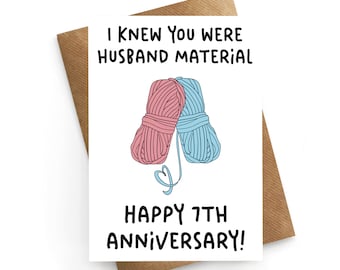7th Wedding Anniversary Card For Wife Anniversary Card For Husband 7 Year Anniversary Card For Boyfriend Or Girlfriend Seventh Anniversary