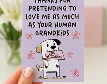 Mors dag-kort, mors dag-kort för hund, mors dag-kort för barnbarn, roligt mors dag-kort, roligt kort till mamma, husdjurskort, roligt kort från hunden