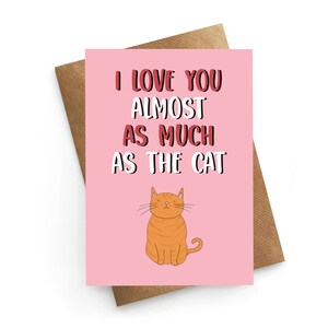 Carte Saint-Valentin pour mari, cadeau Saint-Valentin pour petite amie, Saint-Valentin avec chat, Saint-Valentin pour femme, Carte de Saint-Valentin fiancé, Saint-Valentin fiancés