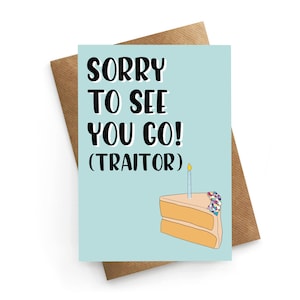 Carte de départ amusante, carte de nouvel emploi, carte de collègue de travail, départ du travail, cadeau pour un départ, cadeau pour un ami de travail, cadeau de travail
