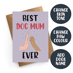 Muttertagskarte vom Hund, Muttertagskarte, Hundemama Karte, Muttertagsgeschenk vom Hund, personalisierte Hundemama