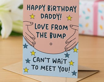 Birthday Card From Bump, Daddy Birthday Card From Baby, Birthday Card From Wife, Gift From The Bump, New Dad Birthday Card