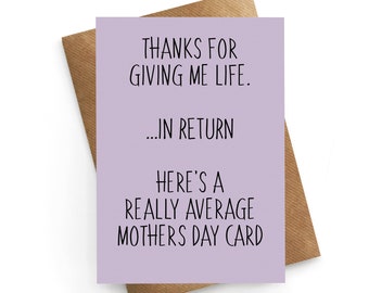 Mothers Day Card, Funny Mothers Day Card, Mothers Day Gift, Mum Card