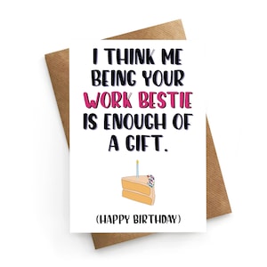 Carte d'anniversaire ami de travail, carte d'anniversaire drôle, voeux d'anniversaire de collègue, carte Bestie de travail, carte d'anniversaire de patron, carte d'anniversaire de collègue