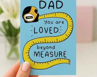 Dad Birthday Card, DIY Dad Card, Fathers Day Card From Daughter, Dad Measuring Tape Card, Funny Dad Card, Fathers Day Gift